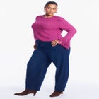 Fringe-Trim Boucle Cropped Sweater image number 0