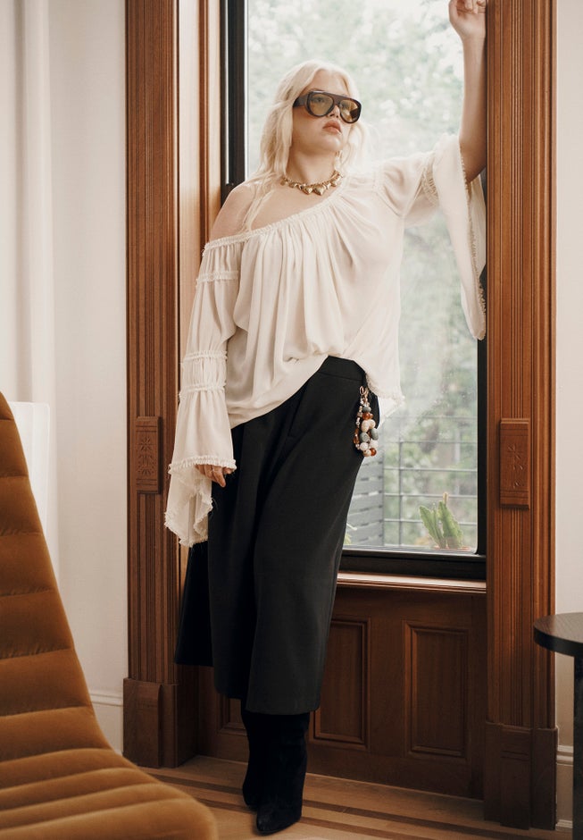 Pleated Wide-Leg Culottes image number 2