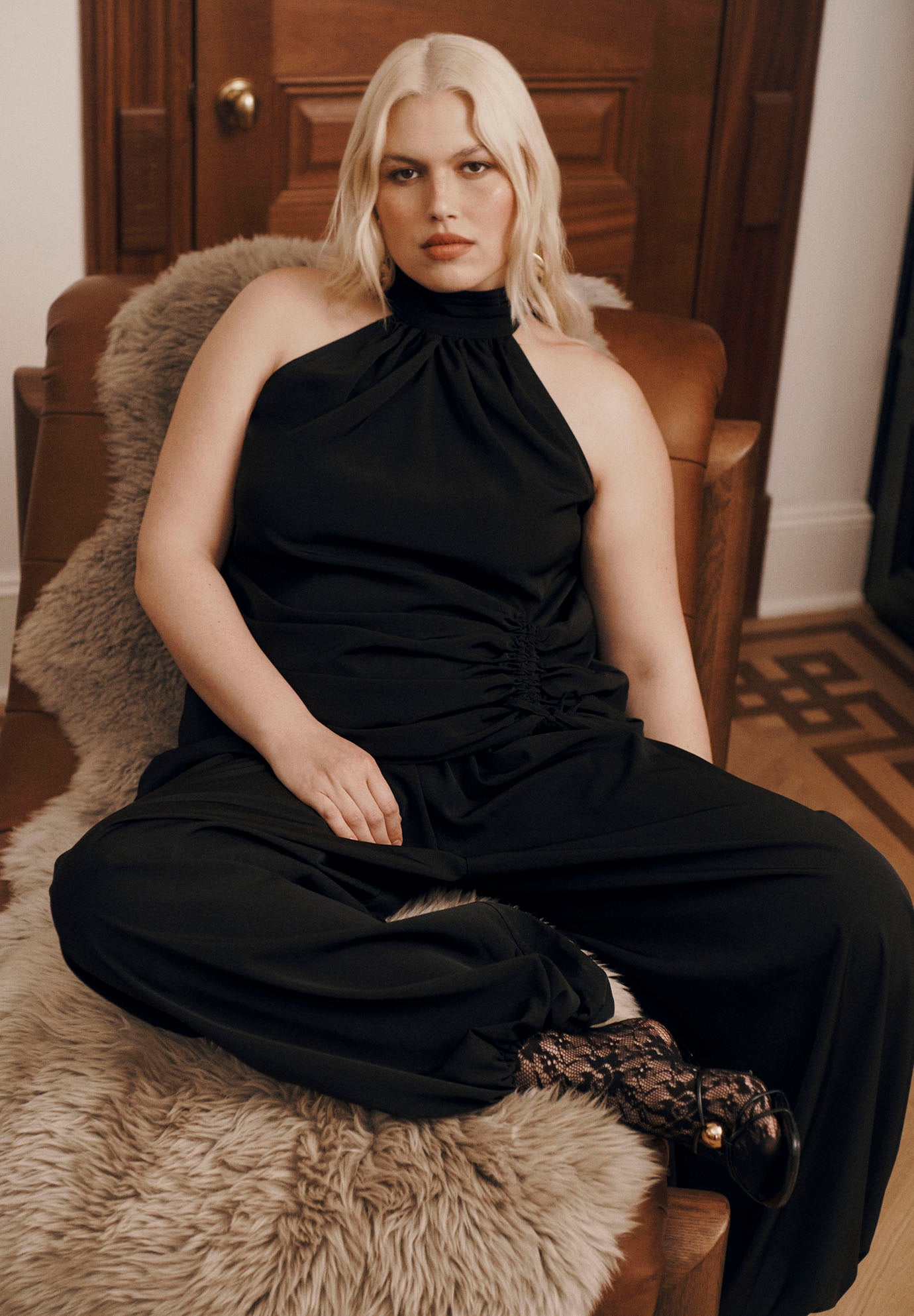 Elastic Waist Crepe Balloon Pant image number 0