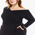 Asymmetric Collar Sweater Top image number null
