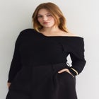 Asymmetric Collar Sweater Top image number null