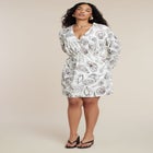 Printed Linen Mini Dress image number null