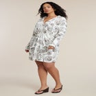 Printed Linen Mini Dress image number null
