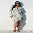 Printed Linen Mini Dress image number null
