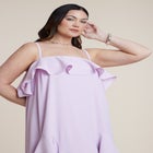 Ruffle Detail Maxi Trapeze Dress image number null