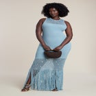 Shell Embellished Sweater Maxi Dress image number null