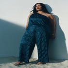 Crinkle Satin Wide-Leg Pant image number null