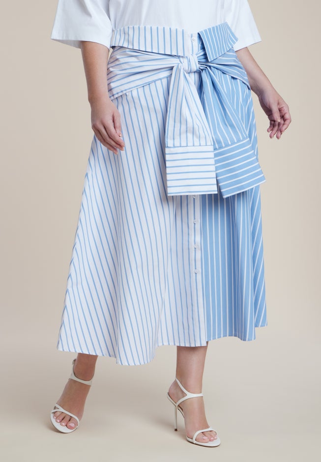 Tie-Waist Poplin Maxi Skirt image number 1