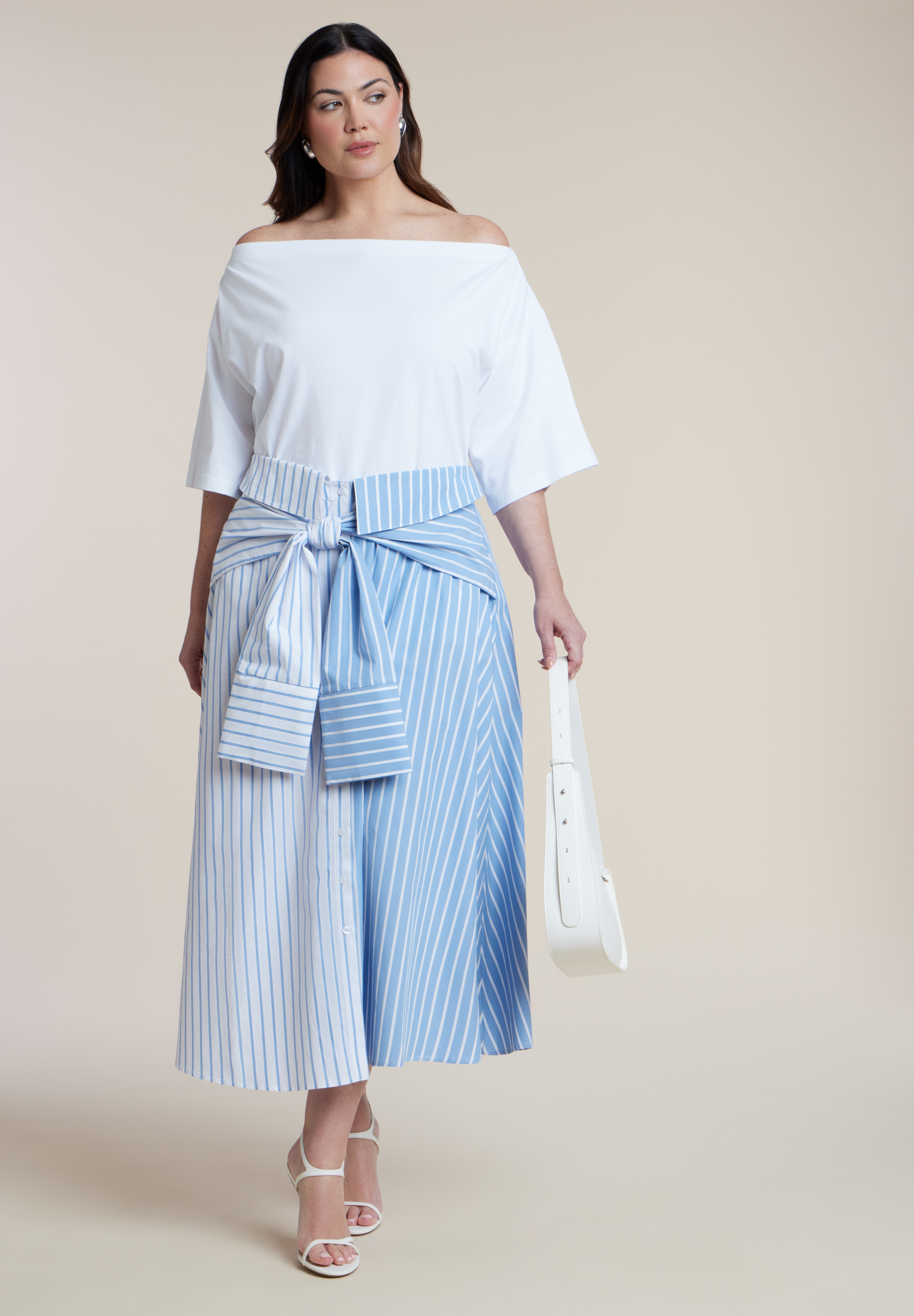 Tie-Waist Poplin Maxi Skirt image number 3