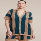 Oversized Crochet Button Up Top image number null