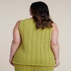 Pointelle Stitch Sweater Vest image number null
