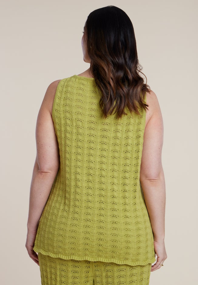 Pointelle Stitch Sweater Vest image number 2
