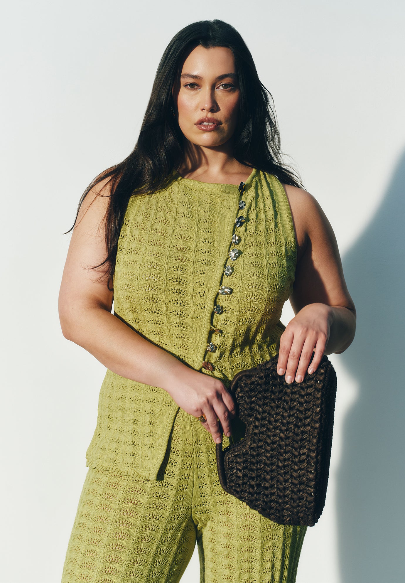 Pointelle Stitch Sweater Vest image number 0