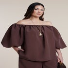 Off The Shoulder Puff Sleeve Top image number null