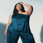 Knotted Asymmetric Crinkle Satin Top image number null