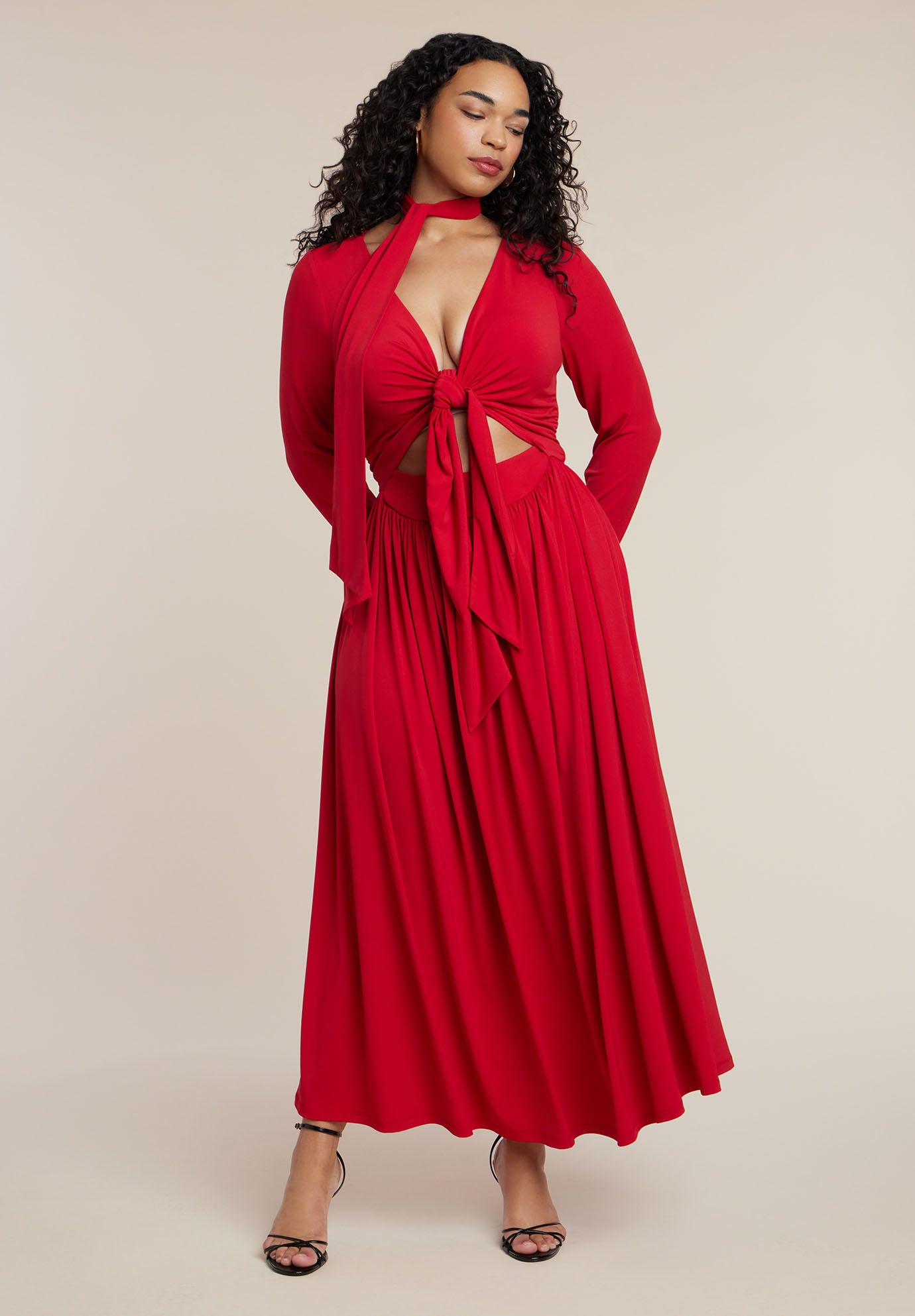 Tie Front Knit Maxi Dress image number 0