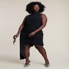 Asym Drape High-Low Dress image number null