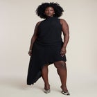Asym Drape High-Low Dress image number null
