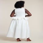 Trim Detail Peplum Midi Dress image number null