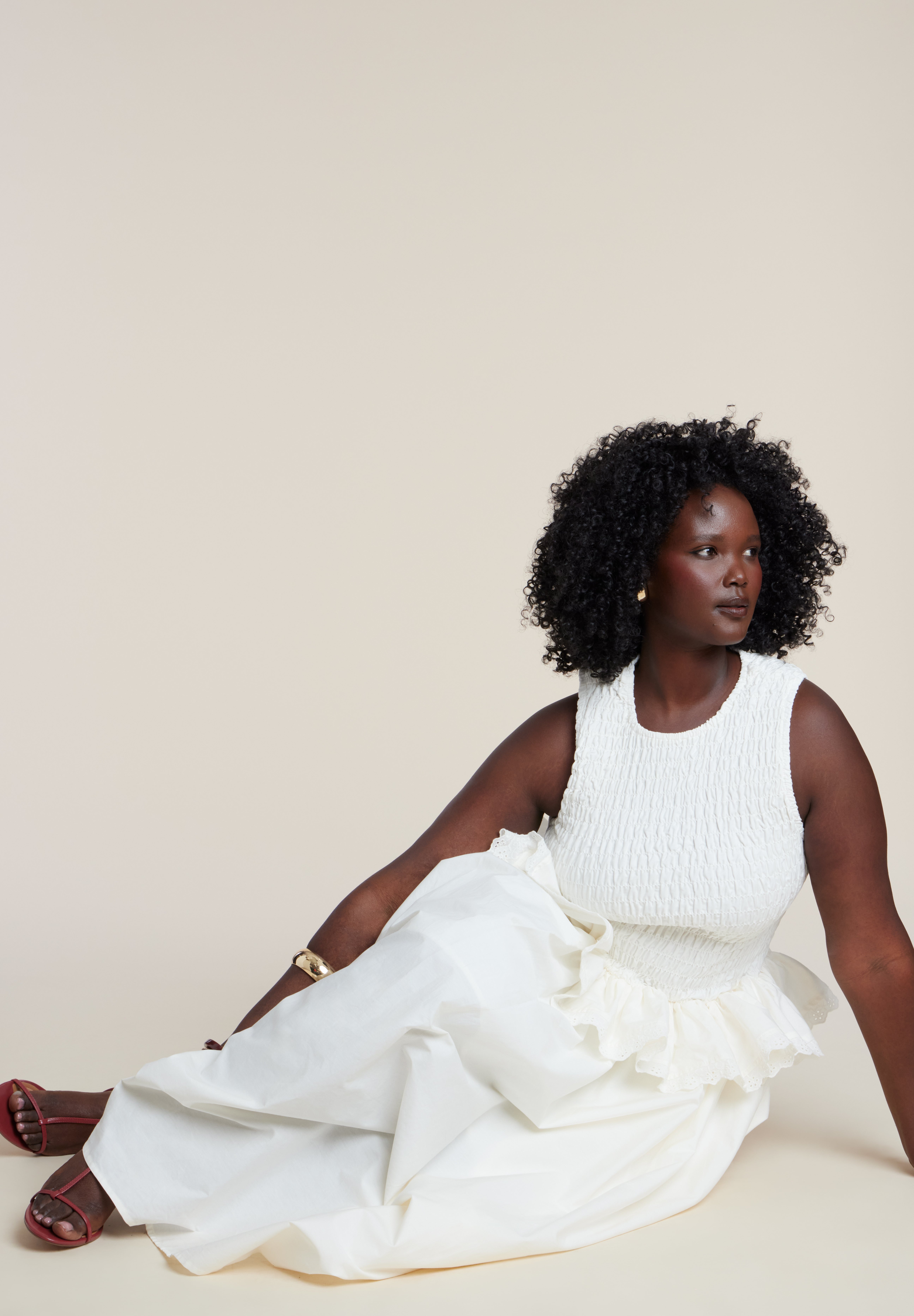 Trim Detail Peplum Midi Dress image number 4