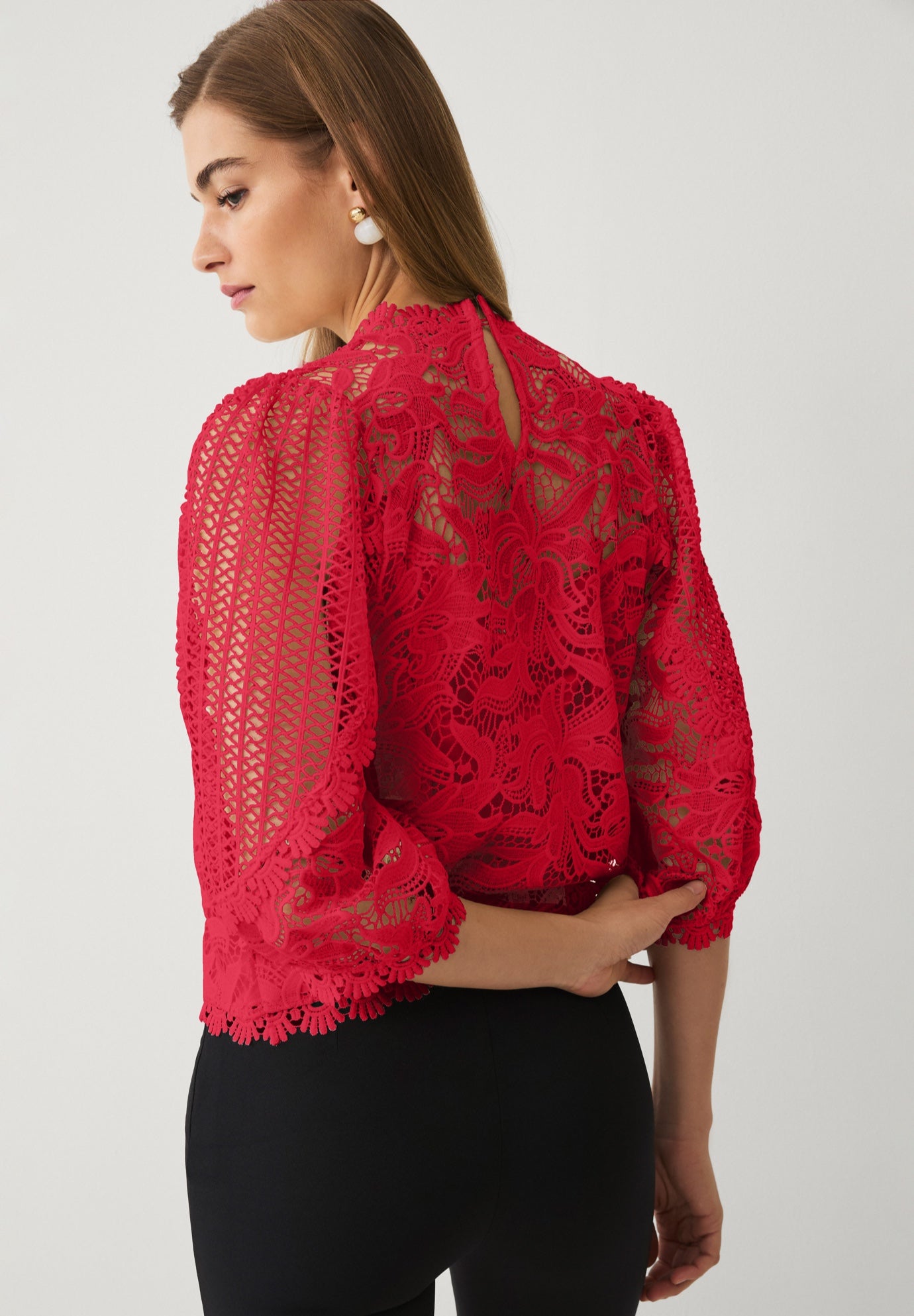 Three-Quarter Sleeve Lace Blouse image number 1