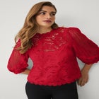 Three-Quarter Sleeve Lace Blouse image number 0