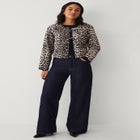 Structured Denim Tie Front Jacket image number 3