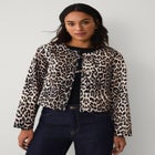 Structured Denim Tie Front Jacket image number 0