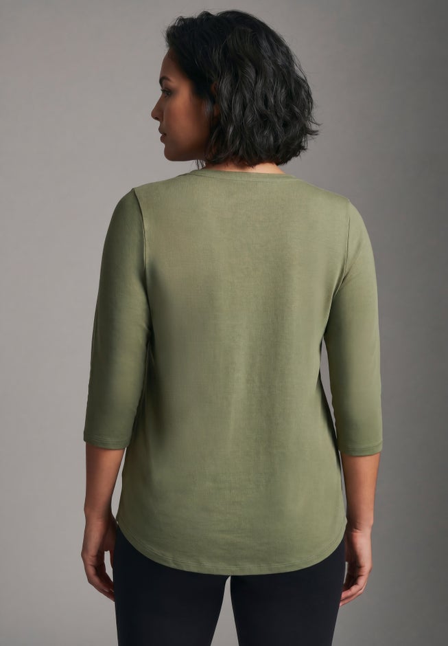 Signature 3/4 Sleeve V-Neck Tee image number 1