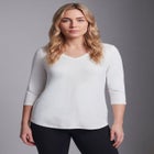 Signature 3/4 Sleeve V-Neck Tee image number null