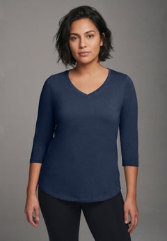 Signature 3/4 Sleeve V-Neck Tee