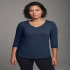 Signature 3/4 Sleeve V-Neck Tee image number null