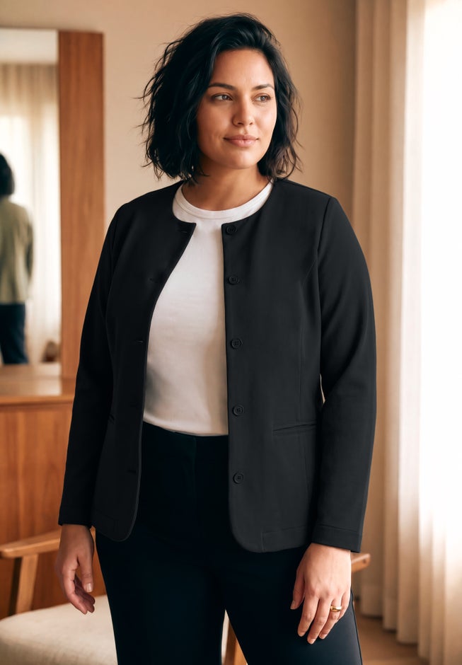Ponte Button Blazer image number 2