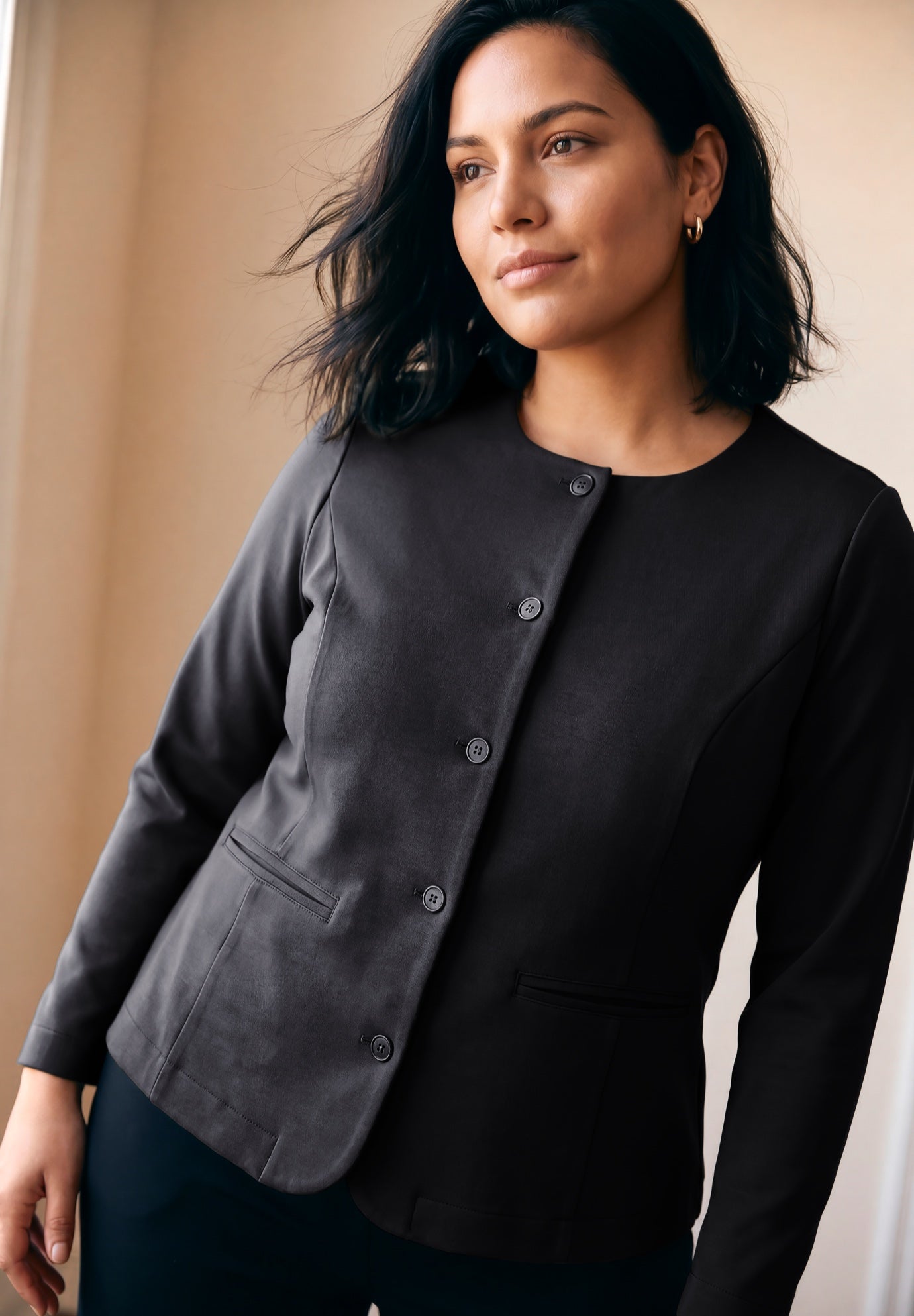 Ponte Button Blazer image number 3