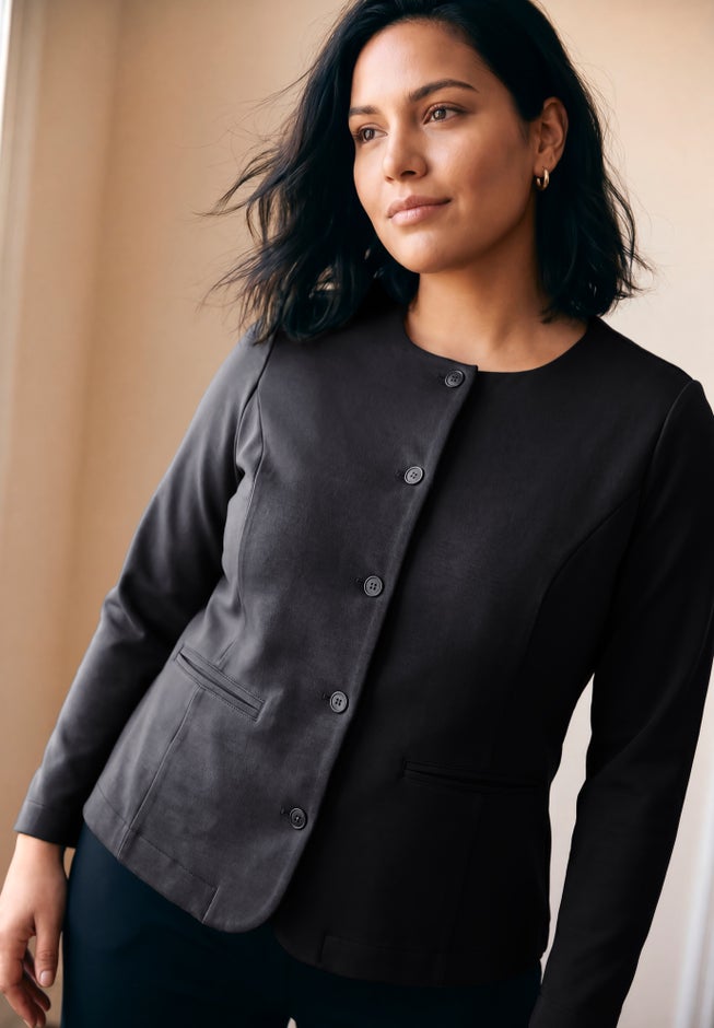 Ponte Button Blazer image number 3