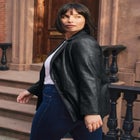 Faux Leather Blazer image number 3