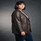 Faux Leather Blazer image number 2