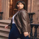 Faux Leather Blazer image number 3
