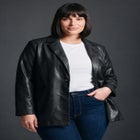 Faux Leather Blazer image number 0