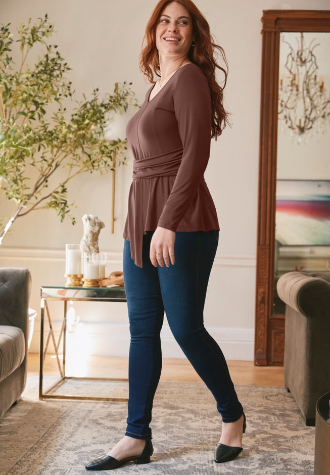 Delia Draped Asymmetrical Top image number 2
