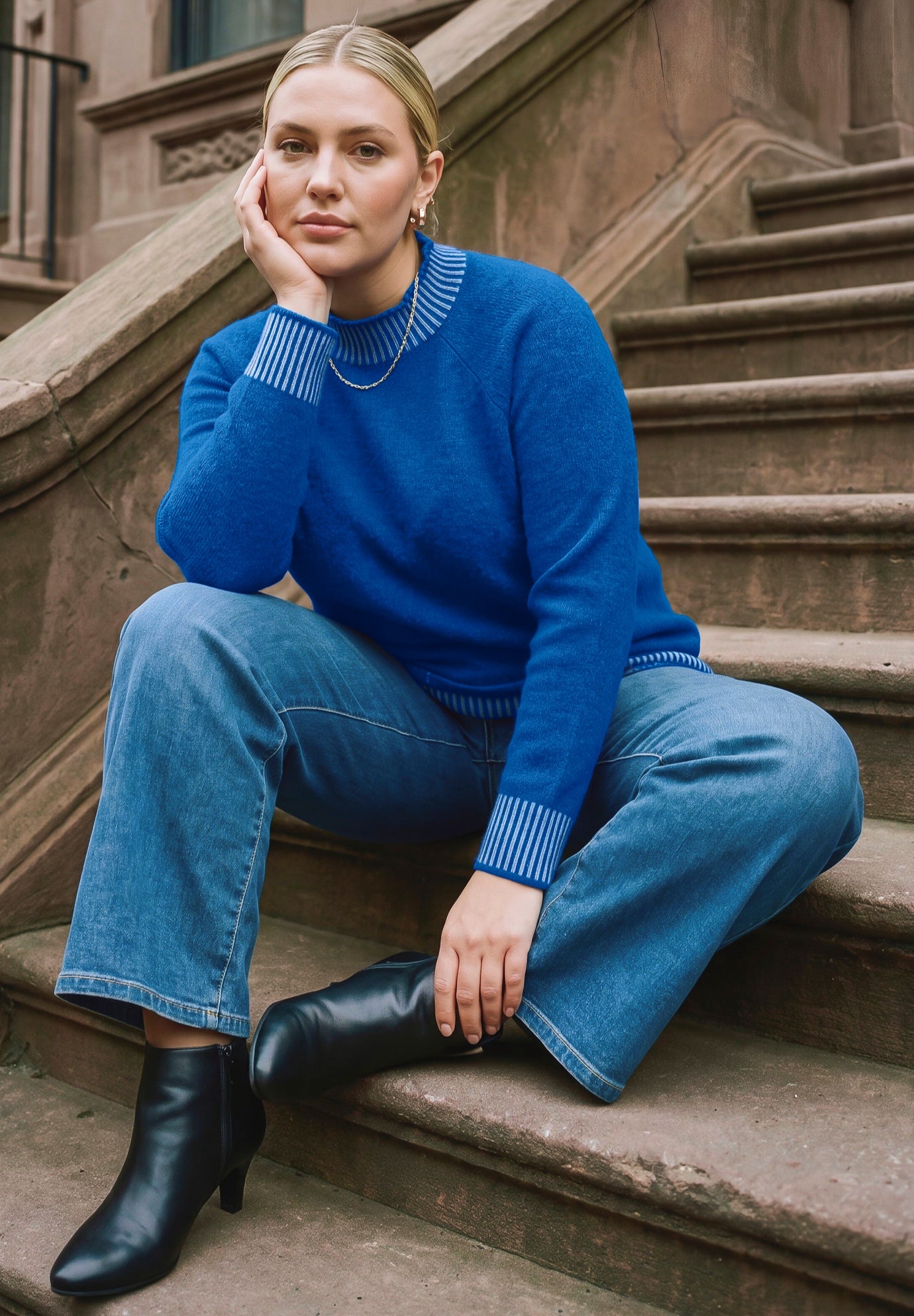 Corinne Contrast Rib Sweater image number 4