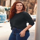 Feather Crew Neck Sweater image number null