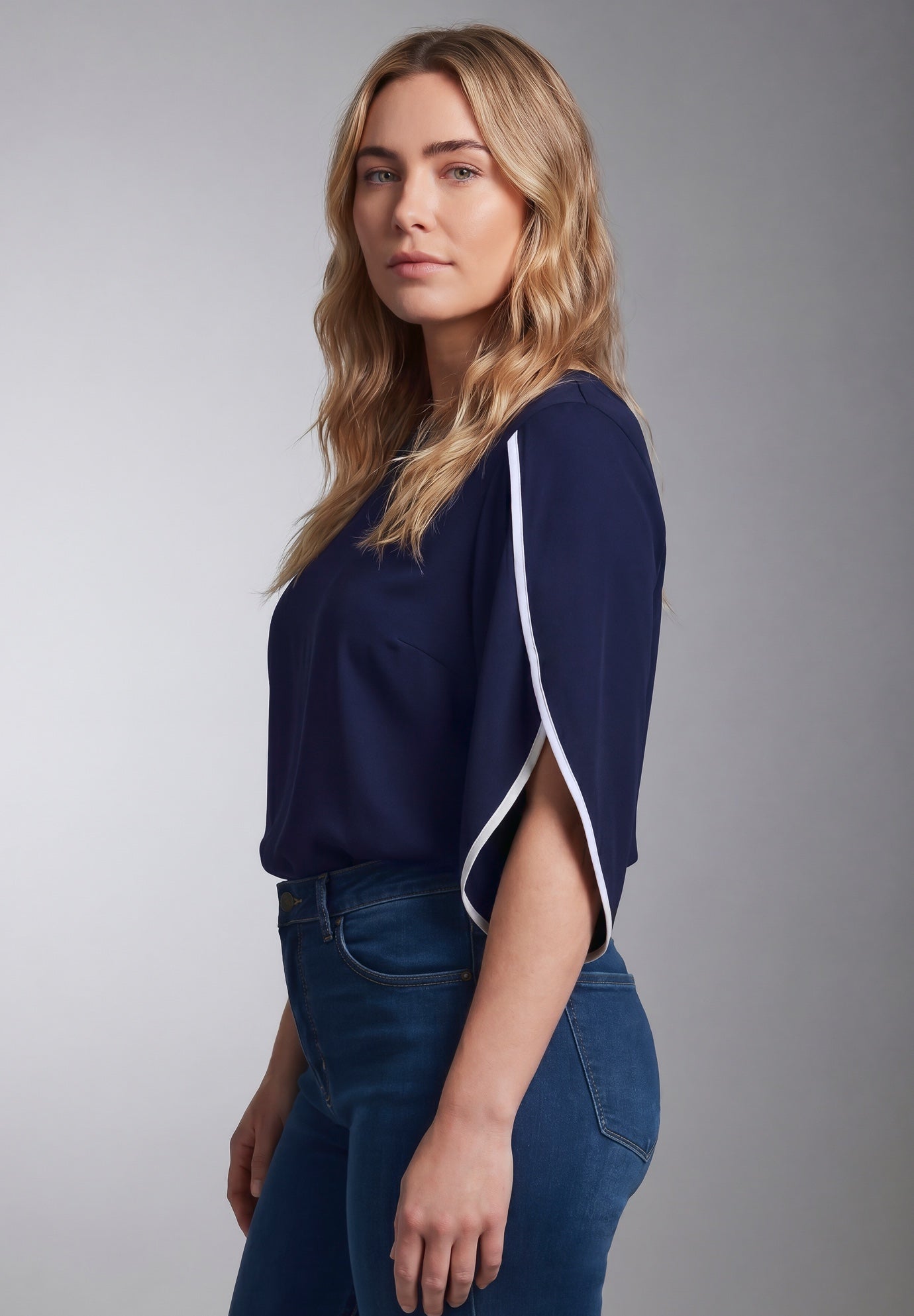 Contrast Tulip Blouse image number 1