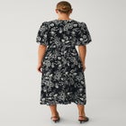 V Neck Midi Dress With Short Puff Sleeves image number null