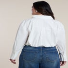 Bubble Button Up Crop Top image number null