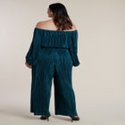 Off The Shoulder Plisse Jumpsuit image number null