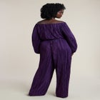 Off The Shoulder Plisse Jumpsuit image number null