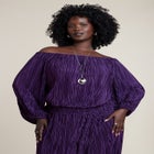 Off The Shoulder Plisse Jumpsuit image number null