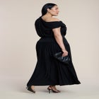 Draped One-Shoulder Maxi Dress image number null