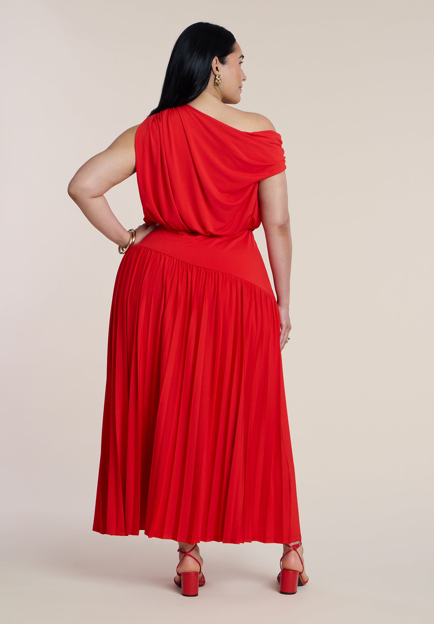 Draped One-Shoulder Maxi Dress image number 1